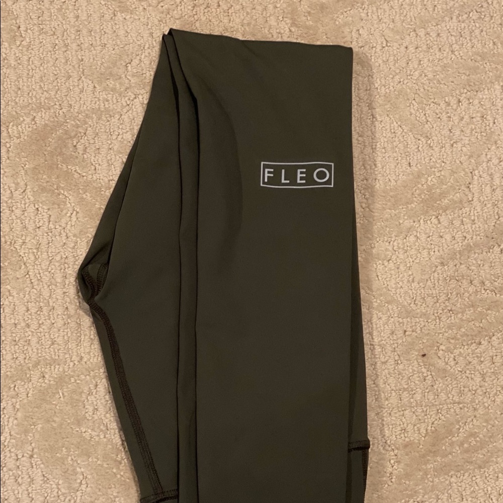 FLEO EUC Small Olive 28” Silky Silk Leggings